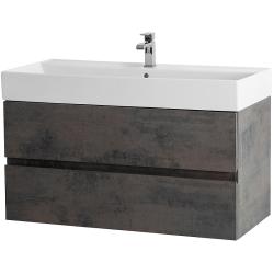 Тумба под раковину Cezares Molveno 46 100, 99.7х50х46 см, подвесная, 2 выдвижных ящика, ЛДСП, цвет: оксид, шкафчик навесной, механизм доводчика, прямоугольная