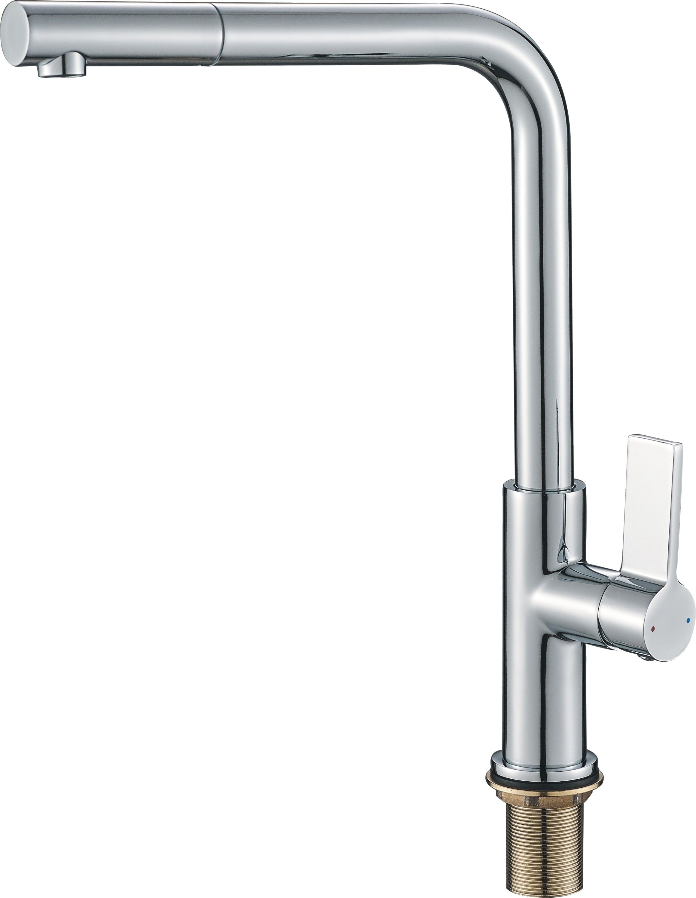 Смеситель для кухни/мойки HAIBA однозахватный, поворотный, латунный, с высоким изливом, длина 249 мм, латунь, цвет хром