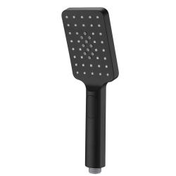 Лейка душевая Melodia Luxe 120х80 мм L255 мм ручная, квадратная, 3 режима, черный, ABS пластик, для душа/ванной MKP20411BL_bk