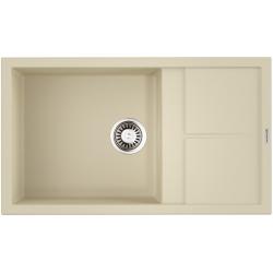 Мойка кухонная Omoikiri Sumi 86-BE, 50х86 см, врезная, из искусственного гранита (Tetogranit), прямоугольная, цвет ваниль, без отверстия под смеситель, с крылом, оборачиваемая, слив-перелив, врезная в столещницу, для кухни