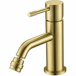 Смеситель для биде Boheme Uno, однорычажный, неповоротный, керамический, длина излива 130 мм, латунь, цвет золото матовое