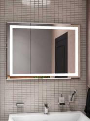 Зеркало Континент "Торрес Люкс", 70х50 см, с LED/ЛЕД-подсветкой, прямоугольное, выключатель сенсорный, для ванны, навесное/подвесное/настенное