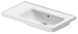 Раковина DURAVIT D-Neo WonderGliss 80х48х17 см, подвесная, прямоугольная, санфарфор, с крылом, чаша справа,  цвет белый, без отверстия под смеситель, антигрязевое покрытие, слив/перелив, правая