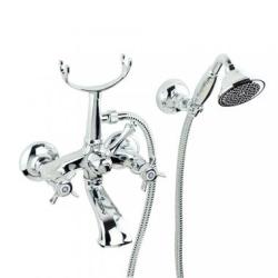 Смеситель для ванны/душа Migliore Korona, настенный, двухвентильный, неповоротный, длина 140 мм, керамический, латунь, цвет хром Смеситель для ванны/душа Migliore Korona, настенный, двухвентильный, неповоротный, длина 140 мм, керамический, латунь, цвет хром