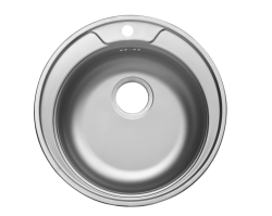 Мойка Ukinox Фаворит, 50х50 см, FAD500 -GT6K 0C врезная, стальная, круглая, цвет нержавеющая сталь, с отверстием под смеситель, слив-перелив, без крыла, для кухни