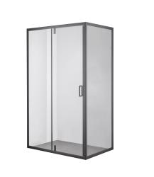 Душевой уголок Olives Duero 120х80х195 см без поддона, прямоугольный, стекло прозрачное 6 мм, без крыши, распашная, алюминиевый профиль черный матовый DR-128CR-SW-GB