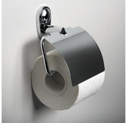 Держатель для туалетной бумаги WasserKRAFT Main, с крышкой, настенный, цвет: хром, металлический, для туалета/ванной/ванной комнаты, бумагодержатель