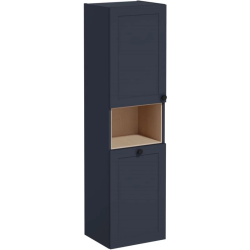 Пенал Vitra Root Classic 40, 420х1550х360 мм, подвесной, (левый), 1 распашная дверца/открытая полка/бельевая корзина, цвет темно-синий матовый, в ванную комнату, влагостойкий, левосторонний