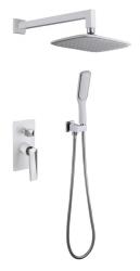 Душевая система Boheme Venturo, встраиваемая, цвет белый/хром, комплект: однорычажный, смеситель/тропический душ (с верхней лейкой)/лейка/шланг, встраиваемый (скрытый) монтаж