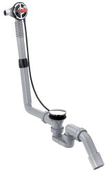 Слив-перелив  Hansgrohe Exafill S для стандартной ванны, с сифоном, скрытый монтаж, скрытая часть, пластик, цвет хром, полуавтоматический с тросиком, для ванны