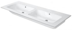 Раковина DURAVIT ME by Starck, WonderGliss 130х49х18 см, подвесная, двойная (две чаши) прямоугольная, санфарфор, цвет белый, без отверстия под смеситель, антигрязевое покрытие, слив/перелив