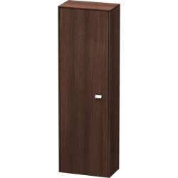 Пенал Duravit Brioso L, 42x24x133 см, подвесной, (левый), с дверцей, с полкой, со стеклянными полками, цвет: каштан темный/хром, в ванную комнату