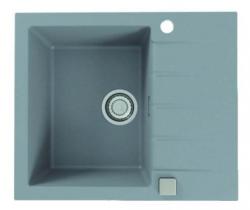 Мойка кухонная ALVEUS GRANITAL CADIT 10 CONCRETE-G81 59х50х20 см врезная/встраиваемая сверху, с крылом, искусственный гранит, прямоугольная, цвет бетон, с отверстием под смеситель, в комплекте с сифоном 1132823