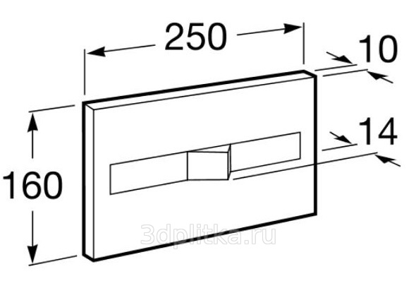 Кнопка смыва Roca Duplo One PL-2 цвет белый, размер 250 х 160 х 10 мм, клавиша управления для сливного бачка, инсталляции, один режим слива, механическая, панель