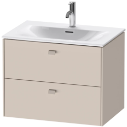 Тумба под раковину Duravit Brioso, 72х47,9х55,5 см, подвесная, 2 выдвижных ящика, ДСП, цвет: серо-коричневый, шкафчик навесной, механизм доводчика, прямоугольная, правая/левая, в ванную комнату