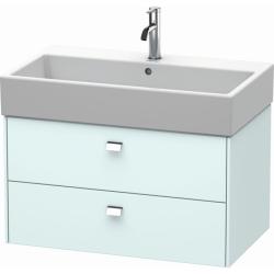 Тумба под раковину Duravit Brioso, 78,4х45,9х44,2 см, подвесная, 2 выдвижных ящика, ДСП, цвет: светло-голубой/хром, шкафчик навесной, механизм доводчика, прямоугольная, правая/левая, в ванную комнату