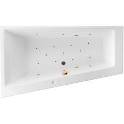Ванна Excellent Sfera RELAX, 170х100 см, акриловая, цвет- белый/золото, (с гидромассажем), с каркасом, асимметричная, левосторонняя, левая, приставная/встраиваемая