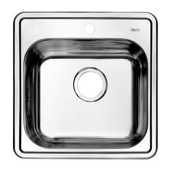 Мойка IDDIS Strit 485x485x180 мм толщина 0,8 мм, врезная, сталь, квадратная, цвет сталь, сатин, с отверстием под смеситель, для кухни STR48S0i77S  Мойка IDDIS Strit 485x485x180 мм толщина 0,8 мм, врезная, сталь, квадратная, цвет сталь, сатин, с отверстием под смеситель, для кухни STR48S0i77S