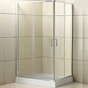 Душевой уголок BelBagno Uno-195, 120х90 см, без поддона, прямоугольная, угловой, стекло матовое, (без сифона) без крыши, раздвижной, стеклянный, алюминиевый профиль (хром)