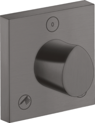 Вентиль Axor Starck Organic Trio/Quattro 120/120 запорный/переключающий, скрытого монтажа, квадратный, латунь, цвет: шлифованный черный хром, встраеваемый/встроенный, для ванны/душа