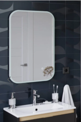 Зеркало Excellent Lumiro, 80х60 см, с LED/ЛЕД-подсветкой, прямоугольное, цвет рамы- белый матовый, сенсорный выключатель, для ванны, навесное/подвесное/настенное