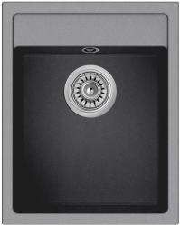 Мойка кухонная Longran Ultra ULS400.500, 40х50 см, врезная, искусственный гранит (LONSTONE), прямоугольная, цвет лава, без отверстия под смеситель, слив-перелив, без крыла