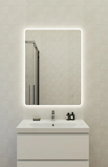 Зеркало Cersanit ECLIPSE Fusion 75x100х2,9 с подсветкой прямоугольное, ударопрочный пластик, для ванны, LED/ЛЕД-подсветкой, универсальное, навесное/подвесное/настенное