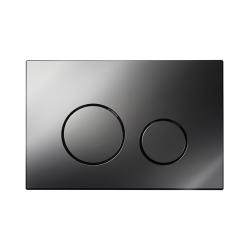 Кнопка смыва KK-POL M11, прямоугольная, цвет графит глянцевый, пластик, клавиша управления для сливного бачка, инсталляции унитаза, двойная, механическая, панель, универсальная, размер 15х22х1,3 см