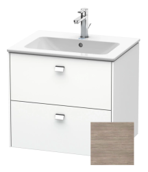Тумба под раковину Duravit Brioso, 62х46,9х69,3 см, напольная, цвет: сосна серебристая/хром, 2 выдвижных ящика, ДСП, прямоугольная, левая/правая, для раковины D-Code, в ванную комнату