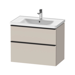 Тумба под раковину Duravit D-Neo, 78,4х45,2х62,5 см, подвесная, 2 выдвижных ящика, ДСП, цвет: серо-коричневый, шкафчик навесной, прямоугольная, правая/левая, для раковины D-Neo # 237080, в ванную комнату