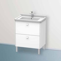 Тумба под раковину Duravit Brioso, 67х46,9х69,3 см, напольная, цвет: белый матовый, 2 выдвижных ящика, ДСП, прямоугольная, левая/правая, в ванную комнату