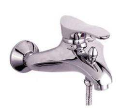 Смеситель для ванны/душа Ekko, однорычажный, настенный, неповоротный, силумин, длина излива 183 мм, керамический, цвет хром