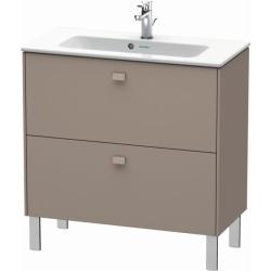 Тумба под раковину Duravit Brioso, 82х38,9х68,3 см, напольная, цвет: базальт, 2 выдвижных ящика, ДСП, прямоугольная, левая/правая, в ванную комнату
