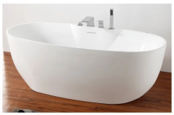 Ванна ABBER 170x80х58 акриловая, белая, отдельностоящая, овальная, каркас AB9323