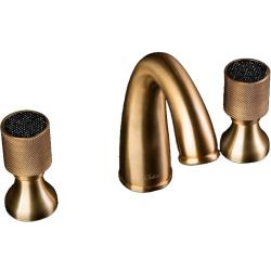 Смеситель для раковины/умывальника Boheme Royal Cristal Black, двухвентильный, неповоротный, керамический, длина излива 138 мм, латунь, цвет бронза