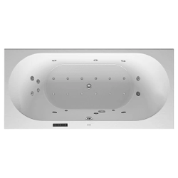 Ванна Duravit Paiova 5 177х130 см гидромассажная, пристенная, акриловая, цвет: белый, с рамой/сливом-переливом/фронтальной панелью, асимметричная/угловая, с системой гидромассажа Combi-System L, c двумя наклонами для спины, левая