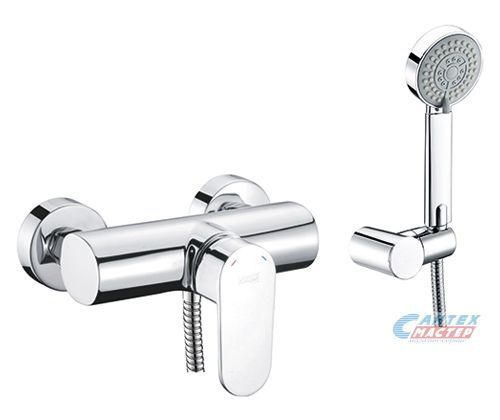 Смеситель для душа Wasserkraft Donau однорычажный, керамический, настенный, без излива, с шлангом/лейкой, латунь хром