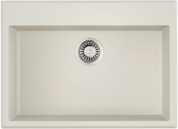 Мойка кухонная Omoikiri Tedori 68-WH, 50х68 см, врезная, из искусственного гранита (Tetogranit), прямоугольная, цвет белый, без отверстия под смеситель, без крыла, слив-перелив, врезная в столещницу, для кухни