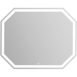 Зеркало BelBagno 100х80 см, с LED/ЛЕД-подсветкой, нестандартное, без антизапотевания, выключатель сенсорный, для ванны, навесное/подвесное/настенное
