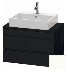 Тумба под раковину для консоли/столешницы Duravit DuraStyle 80х47,8х51,2 см, подвесная, ДСП, цвет: дуб черный/белый матовый, 2 выдвижных ящика, прямоугольная
