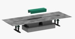 Трап Hansgrohe uBox universal 70, для душа, для установки вровень с полом, 70х11,3 см, с гидрозатвором, горизонтальный выпуск, нержавеющая сталь/пластик, прямоугольный, для внешних частей RainDrain Rock и RainDrain Match