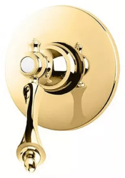 Смеситель для душа Cezares Margot, встраиваемый, однорычажный, без излива, керамический, латунь, внутренний (скрытый монтаж), цвет золото 24 карат