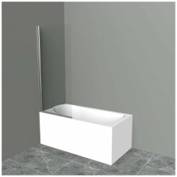 Душевая шторка на ванну BelBagno Uno, 70х150 см, текстурное стекло/профиль хром, распашная, плоская/панель, правая/левая, правосторонняя/левосторонняя, универсальная