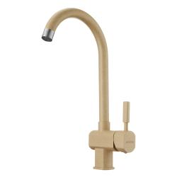 Смеситель для кухни/мойки Акватон Лиам, однорычажный, поворотный, керамический, длина излива 170 мм, латунь, цвет латте