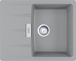 Мойка кухонная Franke CENTRO CNG 611/211-62, 62х50 см, врезная, искусственный гранит (Fragranite+), прямоугольная, цвет серый камень, без отверстия под смеситель, с крылом, оборачиваемая