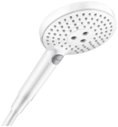 Лейка душевая Hansgrohe Raindance Select S 120 Air 3jet, настенная, круглая, с 3 режимами, регулируемая, пластмассовая, цвет матовый белый, ручная, для душа/ванной