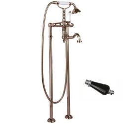 Смеситель для ванны/душа Cezares Margot, напольный, однорычажный, поворотный, длина 295 мм, керамический, латунь, цвет бронза