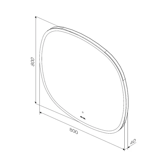 Зеркало AM.PM Func, 80х80 см, с LED/ЛЕД-подсветкой, закругленное, выключатель сенсорный, для ванны, навесное/подвесное/настенное