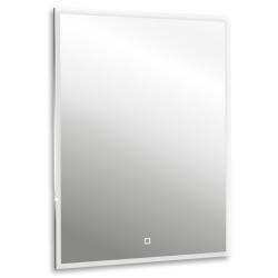Зеркало Abber See 60х80 см, с LED/ЛЕД-подсветкой, прямоугольное, сенсорный выключатель, диммер, цвет рамы: серебро, для ванны, навесное/подвесное/настенное