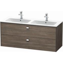 Тумба под раковину Duravit Brioso, 129х47,9x55,3 см, подвесная, 2 выдвижных ящика, ДСП, цвет: сосна терра/хром, шкафчик навесной, механизм доводчика, прямоугольная, правая/левая, в ванную комнату